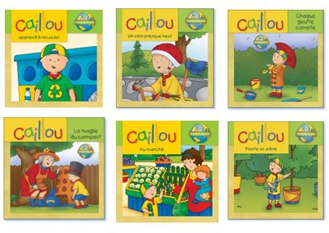 livres pour enfants sur l'environnement avec Caillou