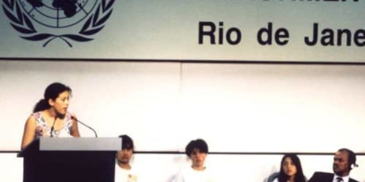 Severn Cullis Suzuki au sommet de la terre à Rio