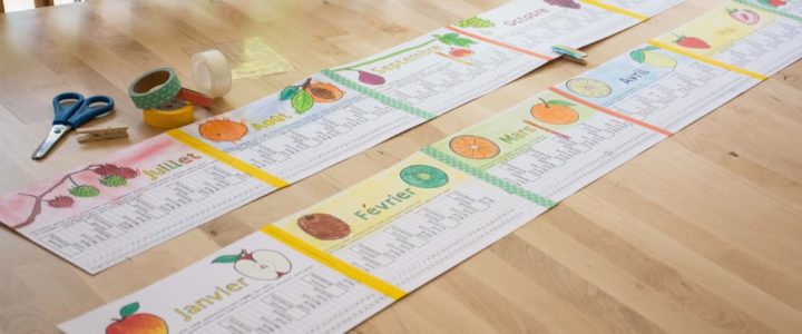 le calendrier des enfants sur le thème des fruits