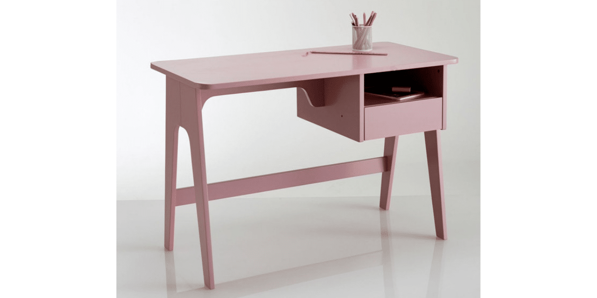 bureau pour enfant rétro vintage rose marque Adil