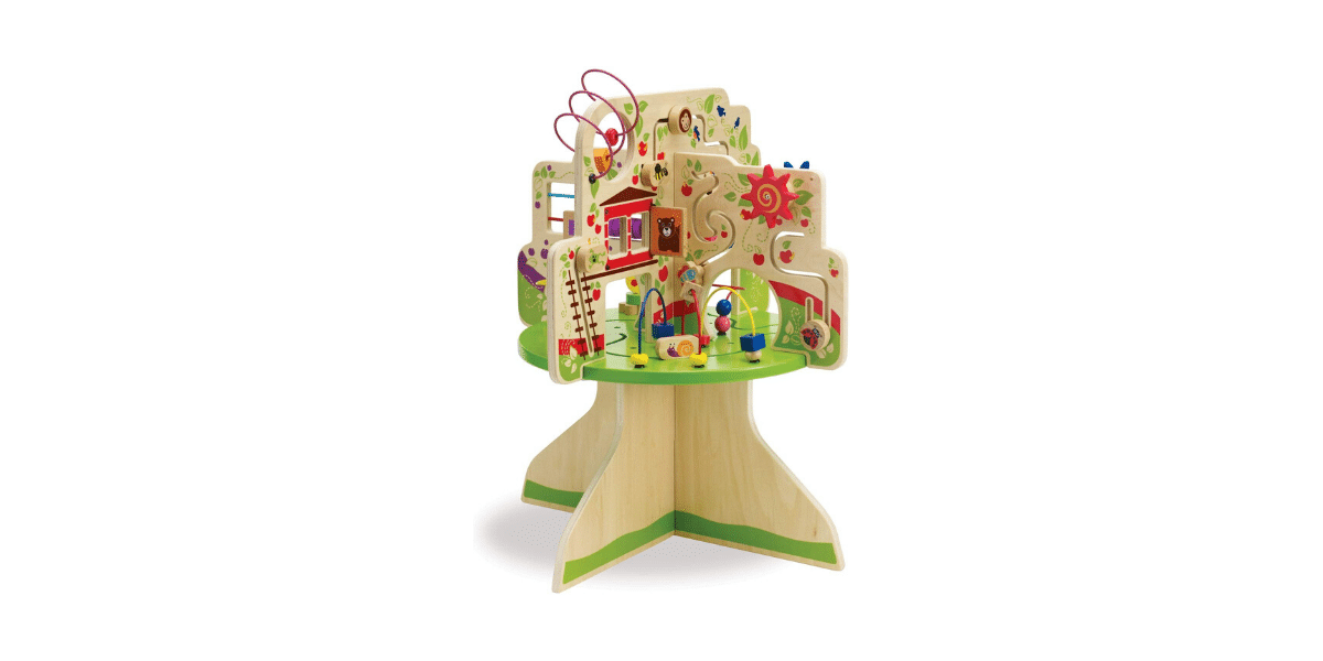table d'activités arbre boulier en bois marque Manhattan Toy