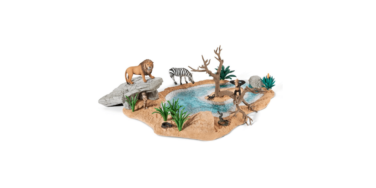 Point-eau-avec-figurines-animaux-sauvages-Schleich