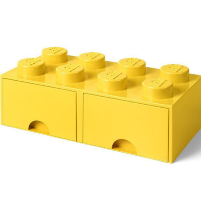 brique de rangement jaune marque LEGO
