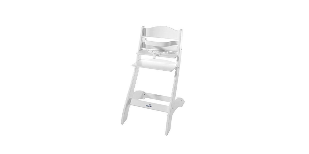 chaise haute en bois blanc pour bébé marque Geuther