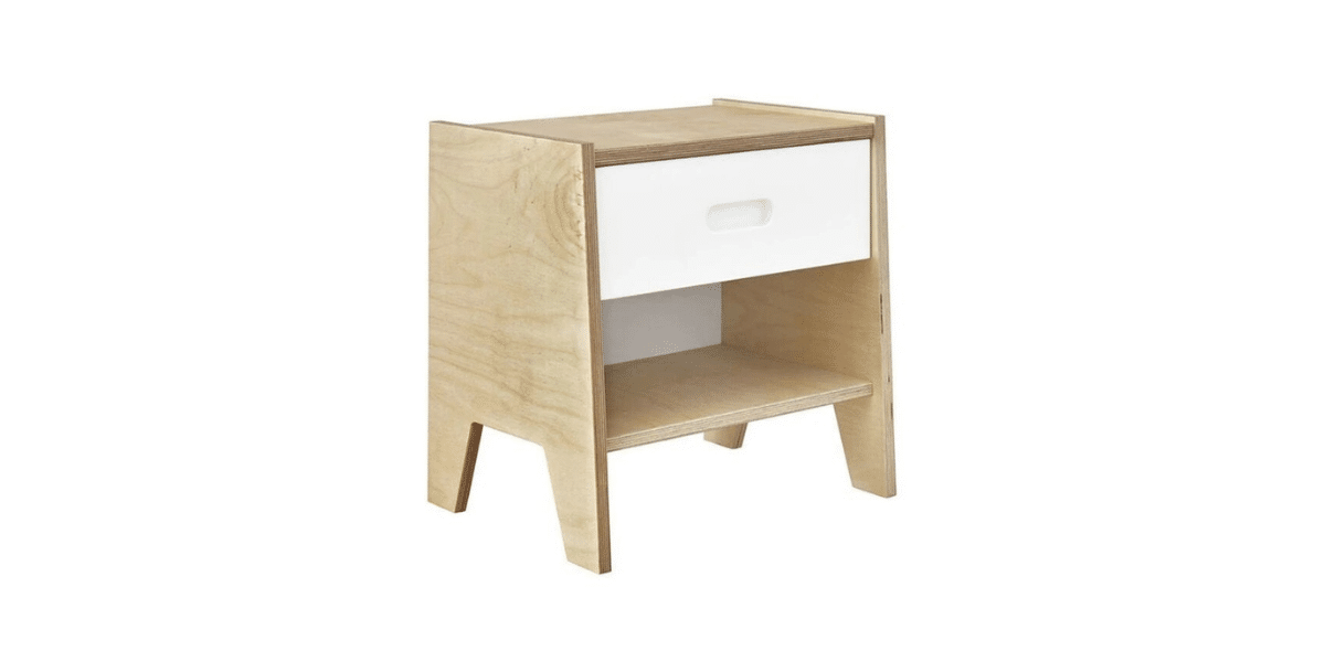 table nuit en bois avec tiroir blanc marque Akiten Retail