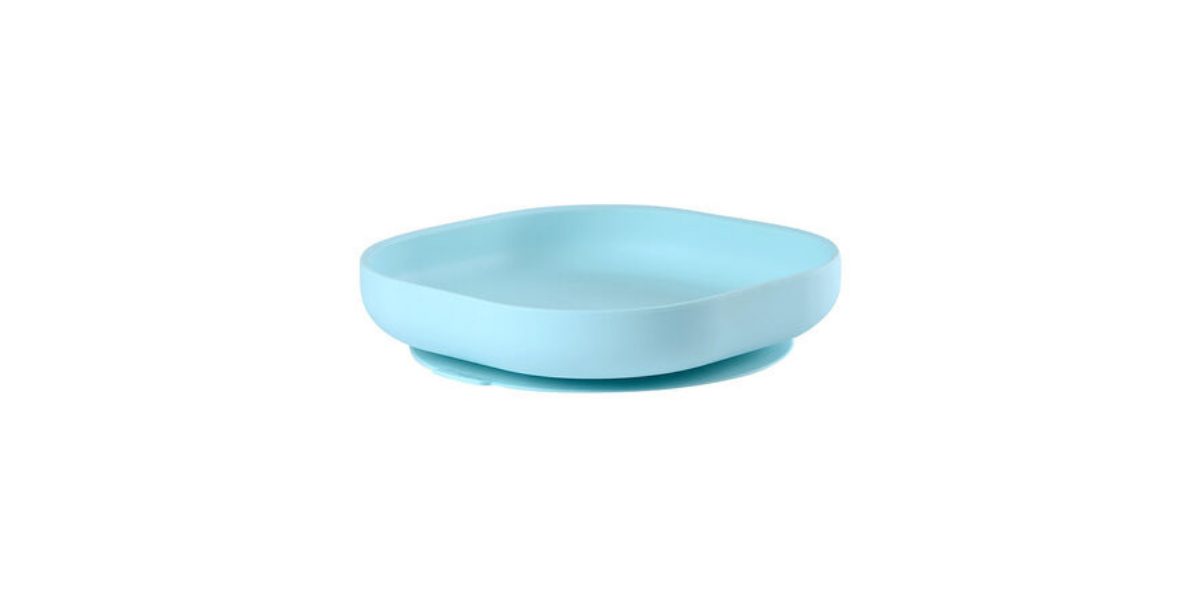Assiette silicone avec ventouse BEABA - bleu, Puériculture