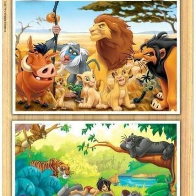 Puzzle bois Disney Roi Lion et Livre de la jungle Educa